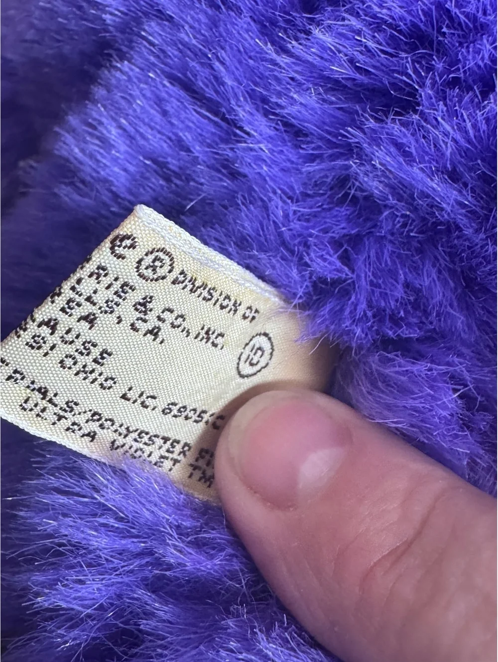 Vintage Applause Purple Teddy Bear Plush 14” Bright Violet Stuffed Animal